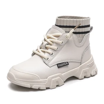 

Children's Shoes Martin boots for the fall of 2020 new leather military boots in the big children's short British style boots