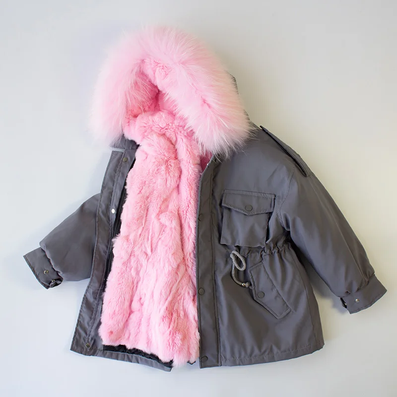 Детская куртка зима 2020 теплая парка пальто со съемным мехом объемный воротник из