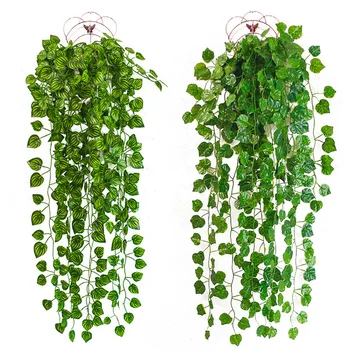 

Artificial Plant Wall Hangers False Leaf Green Vegetation Decoration Indoor Outdoor Plastic Plant Vine Plant Wall Ceiling Mall