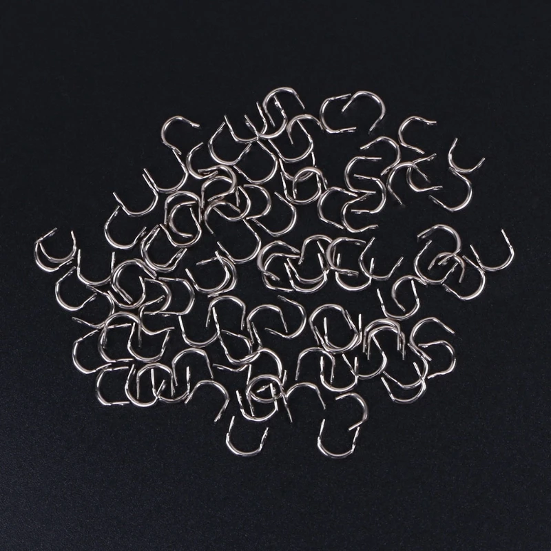 100pcs Fishing U Shaped Ring Baits Lure Tool Stainless Steel Accessories Tackle U2JB | Спорт и развлечения