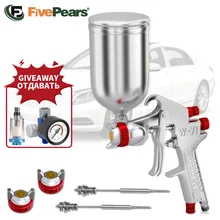 Fivepears pistola de ar para pintura de carro, ferramenta pneumática, bico para pulverização, aerógrafo, kit de acessórios profissionais, pulverizador de tinta