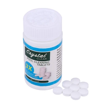 

100Pcs/Bottle Pool Cleaning Tablets Swimming Pool Tub Effervescent Chlorine Tablet Pool Cleaning Home Use Disinfection