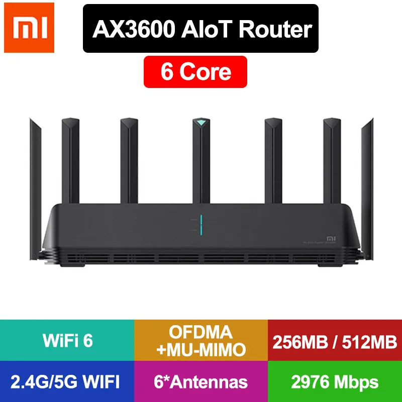Xiaomi AIoT маршрутизатор AX3600 Wi-Fi 6 2 4G 5G ядро 2976Mbs Gigabit скорость беспроводной усилитель