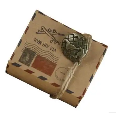

100pc/lot Kraft Paper Candy Box Packing Wedding Favour Birthday Envelop Designed Gifts Bag Party Supplies