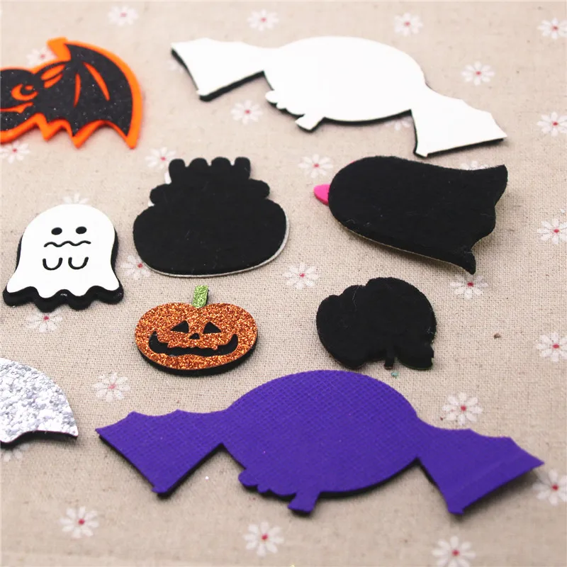 Description Picture 4 of item10pcs Non-woven patches Halloween Pumpkin/Bat/Ghost Felt Appliques for clothes Sewing Supplies diy craft ornament