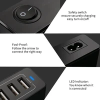 10 USB ports Quick charge Charger Station Dock with cable 50W US AU EU UK KR