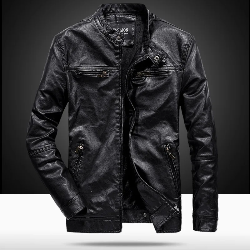 

Men Leather Jacket New Style Autumn Korean-style Slim Fit PU Leather Jacket-Style Youth Versatile Motorcycle Jacket Men'S Wear