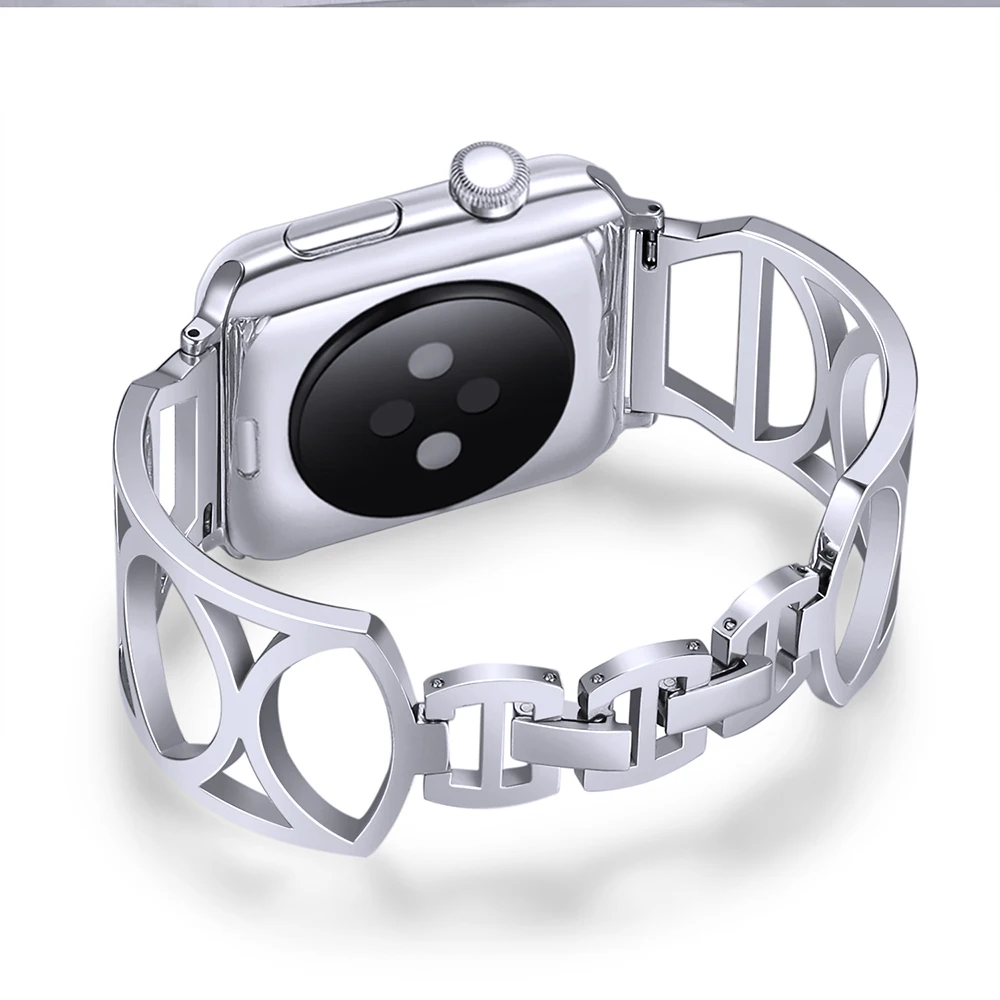 Для Apple Watch ремешок 44 мм 40 мм 38 мм 42 мм модный металлический браслет из нержавеющей стали ремешок для iWatch серии 5 4 3 2 1 ремешок для часов