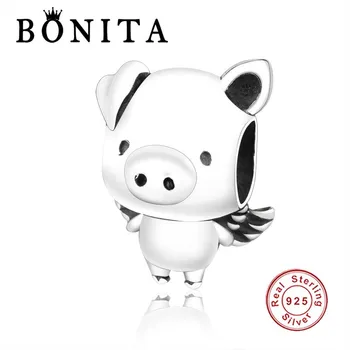 

100% 925 Sterling Silver Flying Pig Charm Dangle Fit Original Pan Charms Bracelet Necklace Beads Berloque Jewelry DIY Making