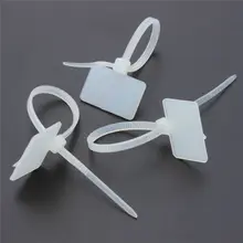 

50pcs White Plastic Nylon Mark Tags Label Sticker Cable Zip Ties M3x100mm M3x110mm M4x150mm M4x200mm