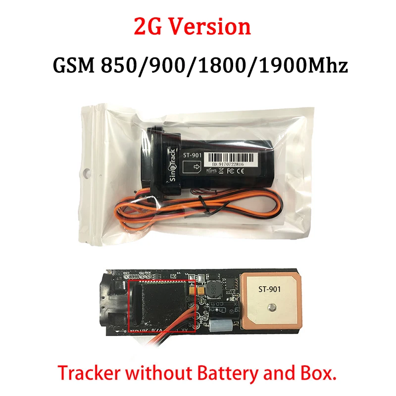 2G VERSION No Bat Мини водонепроницаемый Встроенный аккумулятор GSM gps трекер ST-901 для автомобиля мотоцикла 3g WCDMA устройство с программное обеспечение для онлайн отслеживания - Цвет: 2G VERSION No Bat