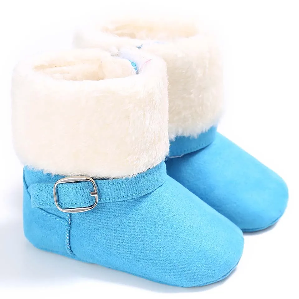 Sky Blue Детские ботинки; обувь для новорожденных; модные Зимние ботиночки для младенцев; обувь для маленьких мальчиков и девочек; обувь для первых шагов на мягкой подошве - Цвет: Sky Blue