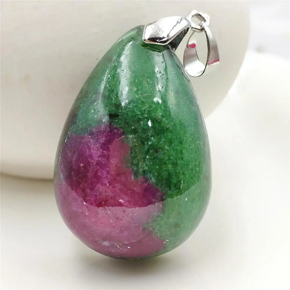 

Genuine Natural Ruby Zoisite Pendant Water Drop Women Men Crystal 33x23x13mm Gift Necklace Pendant Jewelry AAAAA