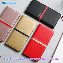 PU deri cüzdan telefon kılıfı için OPPO A94 4G moda için Flip Case Reno 5 Lite iş durumda yumuşak silikon arka kapak
