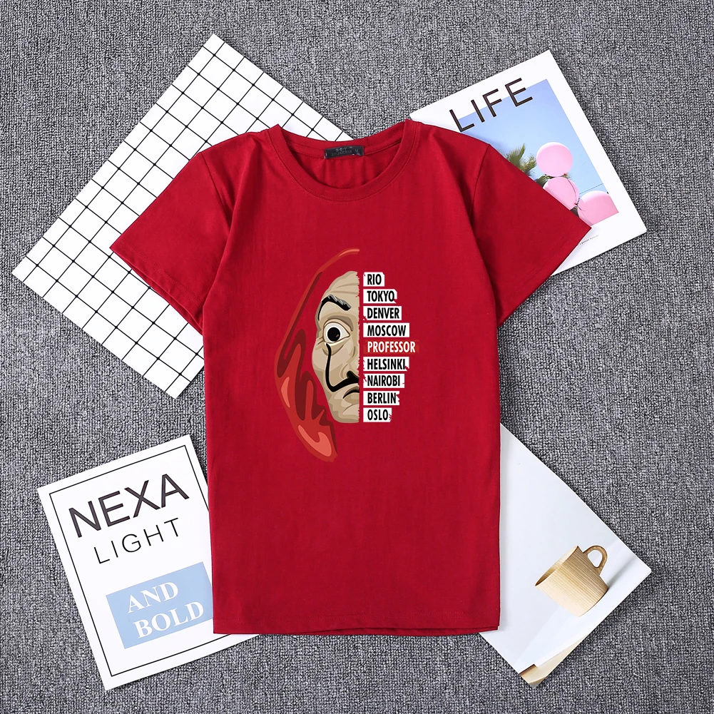 Hillbilly La casa de papel женская футболка Money Heist The House Of paper Camiseta футболка Dali Mask Casa De Papel топ с коротким рукавом - Цвет: WR