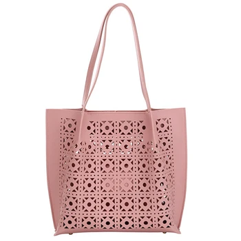 

Fresh Personality Hollow Shoulder Bag Big Bag Women Quality Fashion Shoulder Bag Soft Leather Ladies Bag