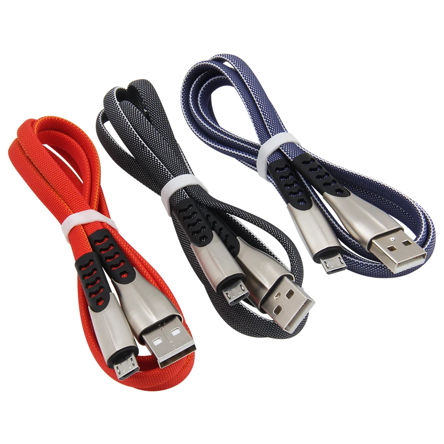 US $388.26 300pcs USB Cable Zinc Alloy Flat Braided Charging Micro USB Cable For Samsung S7 S6 Huawei HTC Android Phone Charger Sync Cables