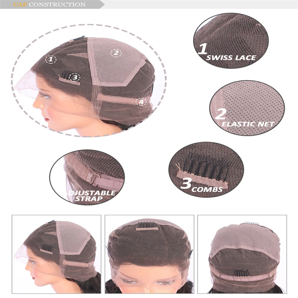 Волна воды человеческие волосы полный парик шнурка для женщин бразильский Remy Предварительно выщипанные отбеленные Konts Glueless парики с детскими волосами