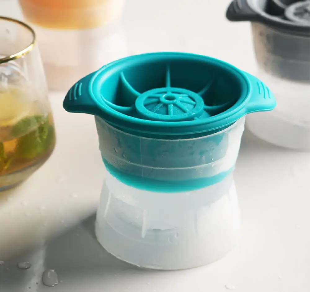 

Round Ice Cube Mold Easy Release Ice Ball Maker Large Silicone Ice Cube Trays With Inner Funnel Make For Whiskey Cocktail