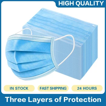 

50pcs/LOT Disposable Protective Masks Safe Mouth Facial Mask Fast Delivery Breathable Health Care Facial Protection In Stock