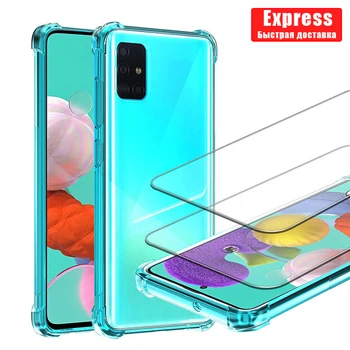 

For Samsung Galaxy A51 Case Cover Protective glass screen protector for galaxy A51 cover
