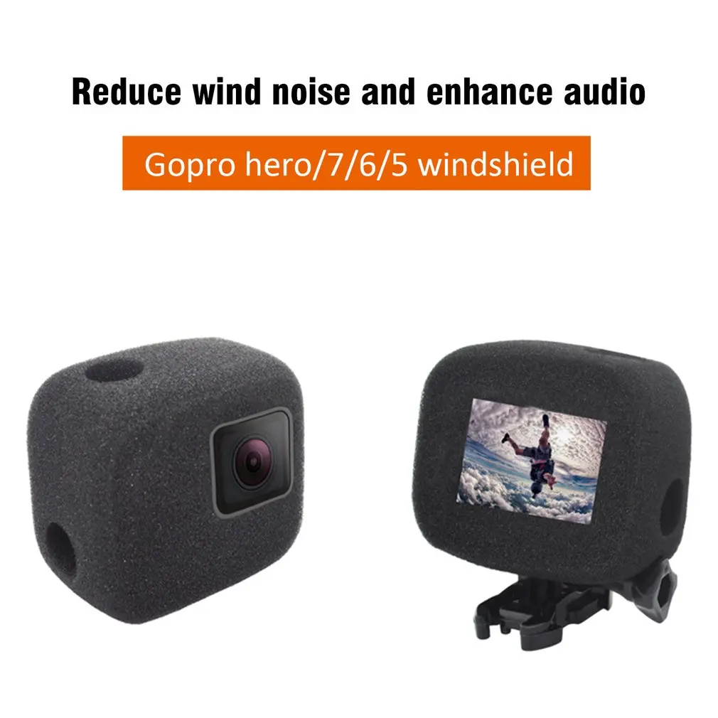 For GoPro 7 6 5 Windproof Wind Foam Noise Reduction Sponge Cover Case For Gopro Hero 7 6 5 Foam Windscreen