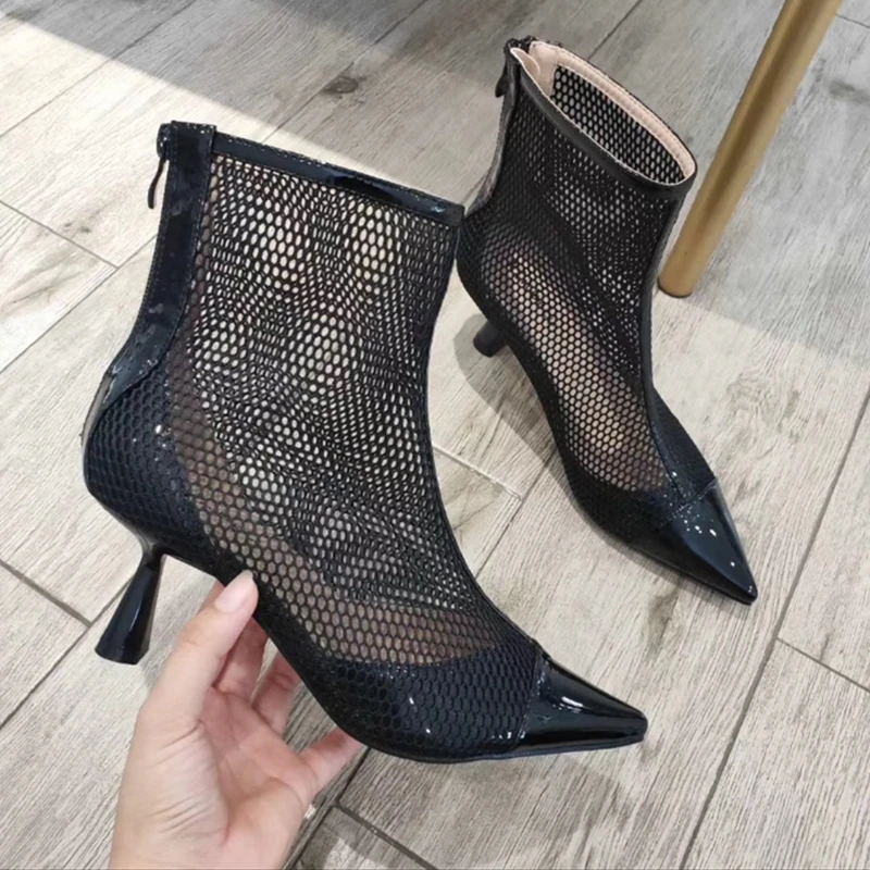Пикантные ботинки с острым носком; женская обувь со стразами; botas mujer invierno; коллекция года; Роскошные модные туфли; сезон лето-осень; женские ботильоны