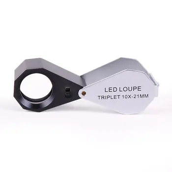 

Portable Mini Loupe Foldable Magnifier Note Checking Lamp for Jewellery Evaluating Reading Lamp practical