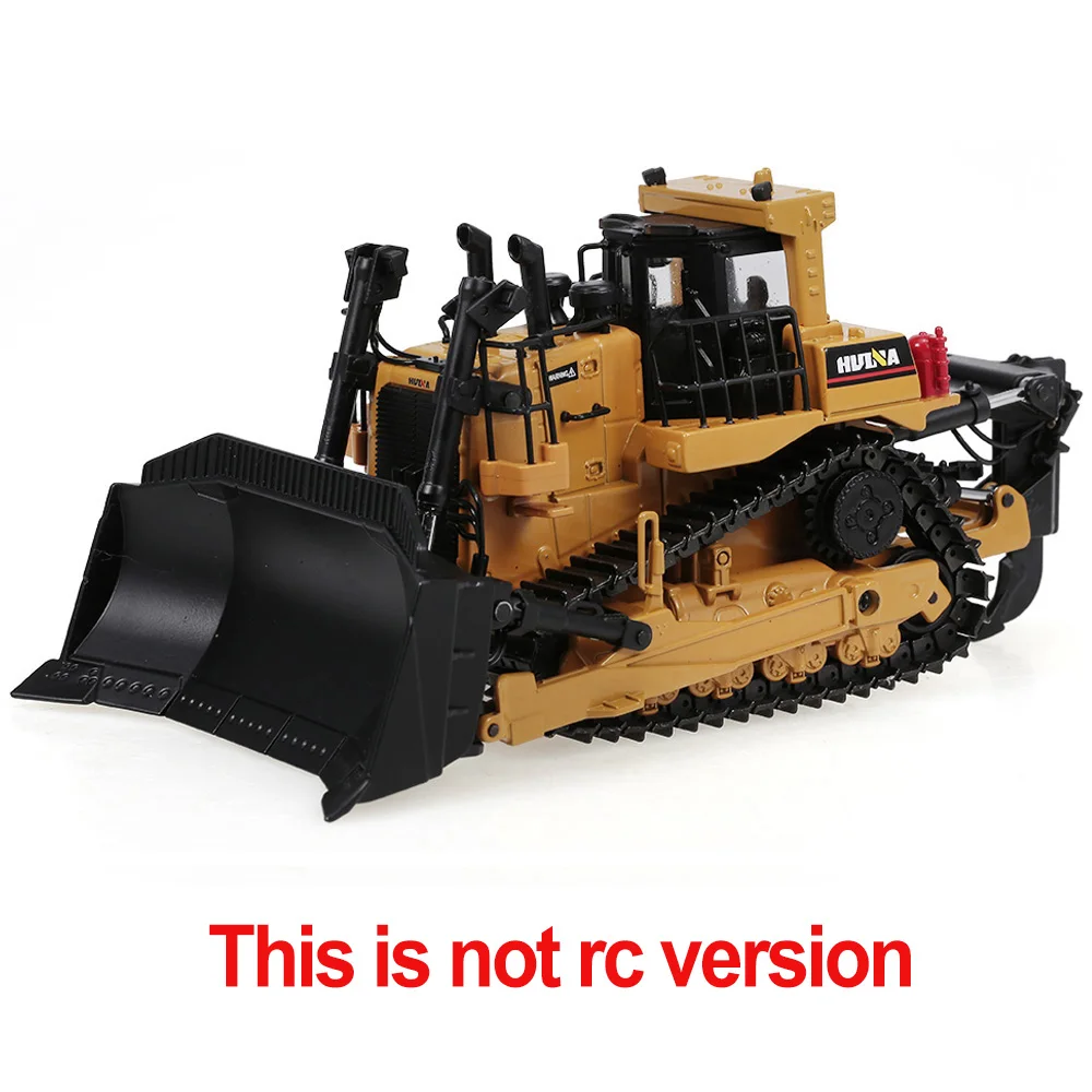 

HUINA 1700 1:50 Die-Cast Alloy Heavy Bulldozer Engineering Truck Static Model Caterpillar Wheel Bulldozer Kids Educational Toy