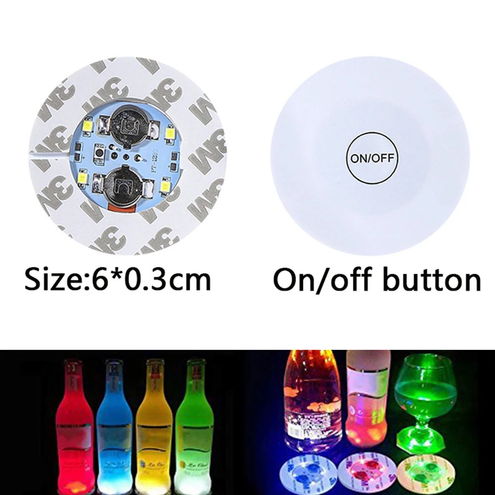 Autocollant de bouteille à LED et sous-verre lumineux