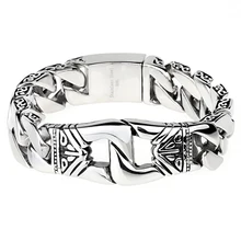 316L Нержавеющая Сталь Серебряный наручники браслеты для мужчин 18 мм тяжелый массивный связывающий браслет цепочка Homme ювелирные аксессуары