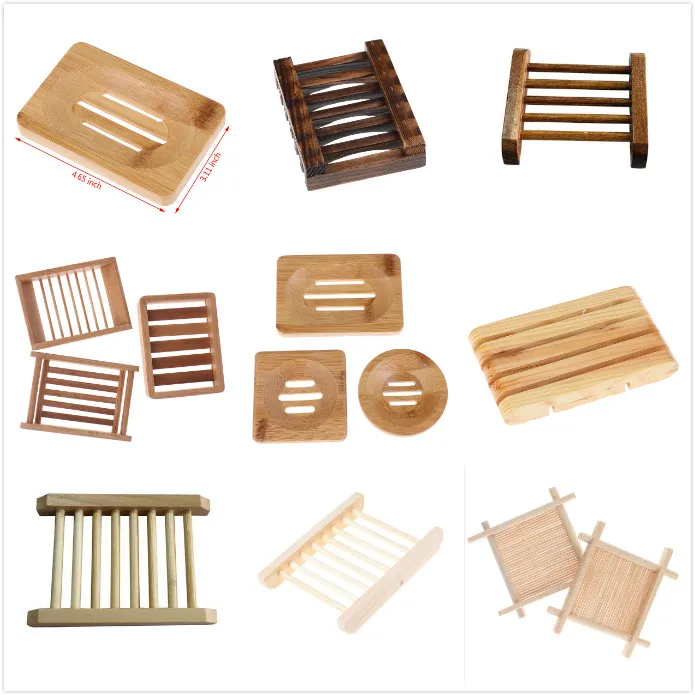 Natural Carbide Wood Soap Dish Wooden Soap Container Travel Wood Box Shower Plate Bathroom Holder