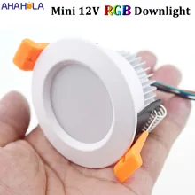 RGB 12V 3W de techo Led Downlight empotrado ronda punto blanco plafón de Led Luz de punto Rgb empotrada Led luces de techo