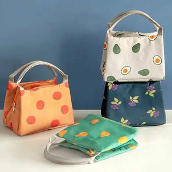 

Functional Pattern Cooler Lunch Box Portable Insulated Canvas Lunch Bag Thermal Food Picnic Lunch Bags For Women Kids