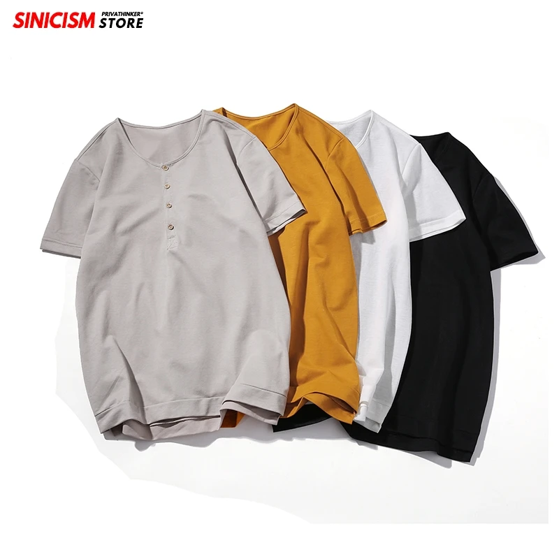

Sinicism Store 2020 Men Solid O-Neck TShirts Men's 5XL Summer Tees Loose Linen TShirts Male Clothes Chinese Style Colorful Tops