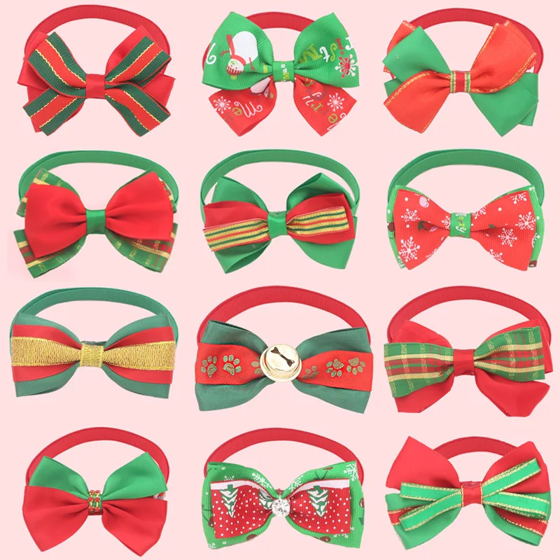 

Pet Bow Tie Necktie Collar with Snowflakes Patterns for Christmas Xmas Bow Ties Neckties Santa Tree Pet Bow Tie Cat Dog Collar