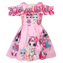 Платье для девочек; коллекция года; сезон лето; стиль; Европа и Америка; детское платье с короткими рукавами и открытыми плечами; детская одежда для маленьких девочек; 8503