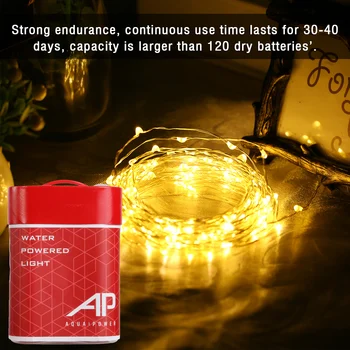

Brine Light Water Fuel Cell Outdoor Decoration Holiday Christmas Light Eight Lights Mode Safe and Convenient for Many Occasions