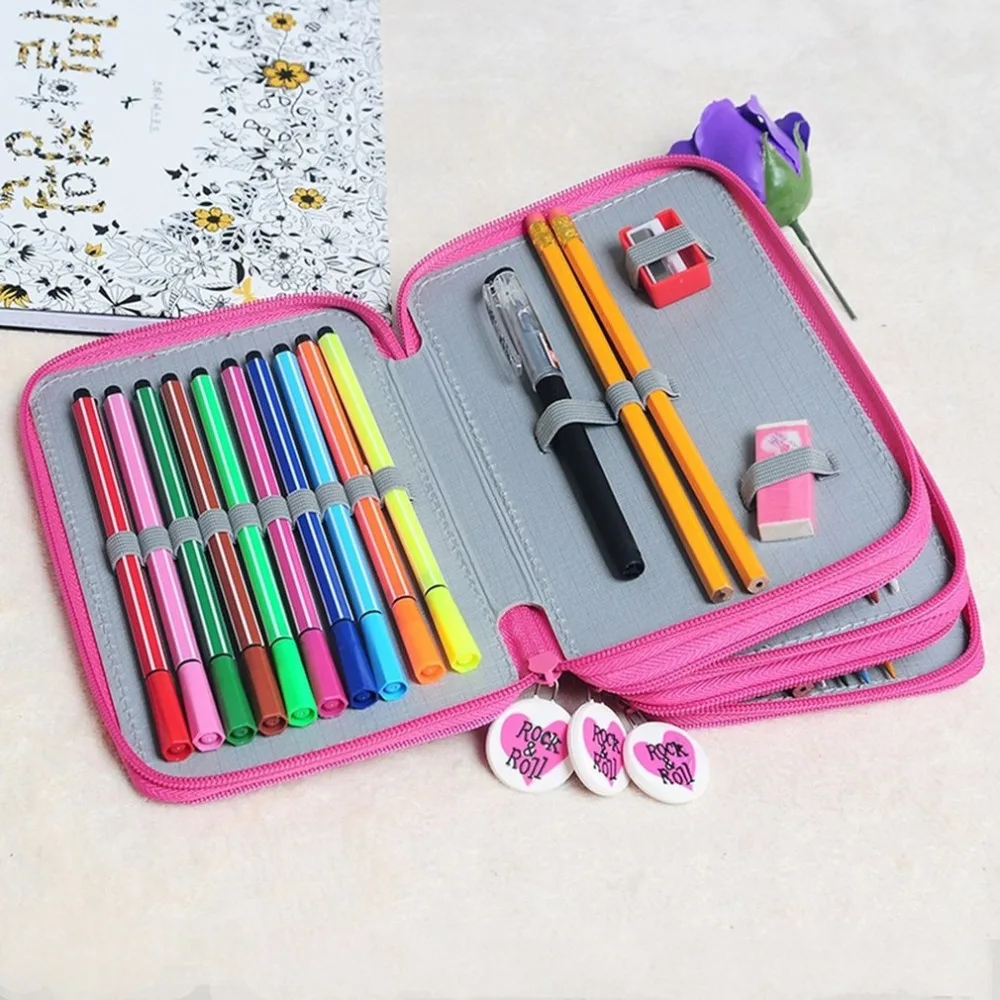 Молния карандаш сумка рисунок ручка для эскизов чехол многослойный 52 отверстия Карандаш Чехол многофункциональные Канцтовары для офиса школы
