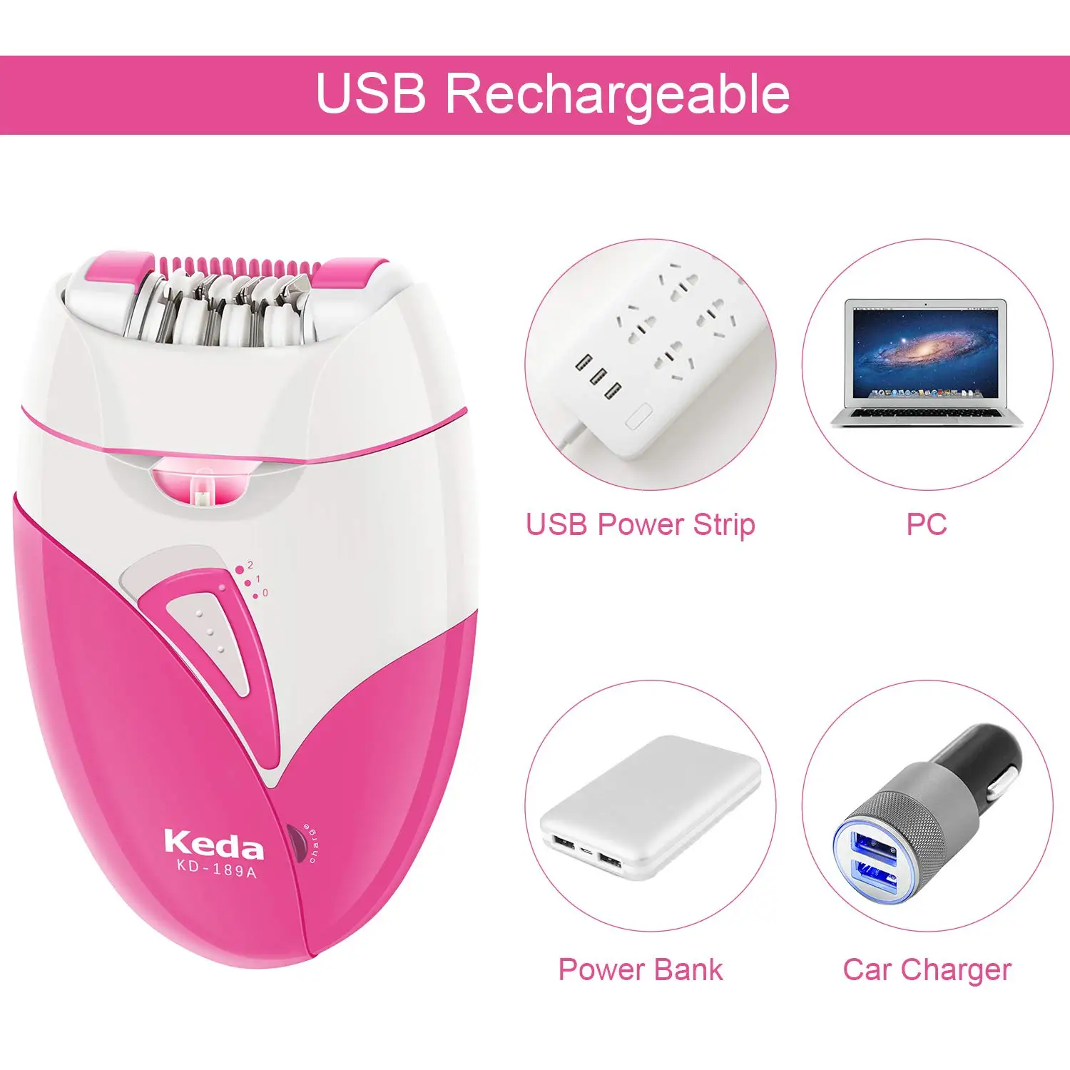 Electric Epilator USB Charging Shaver Stainless Steel Blade Women Hair Remover Professional Painless Shaving Machine Rechargable