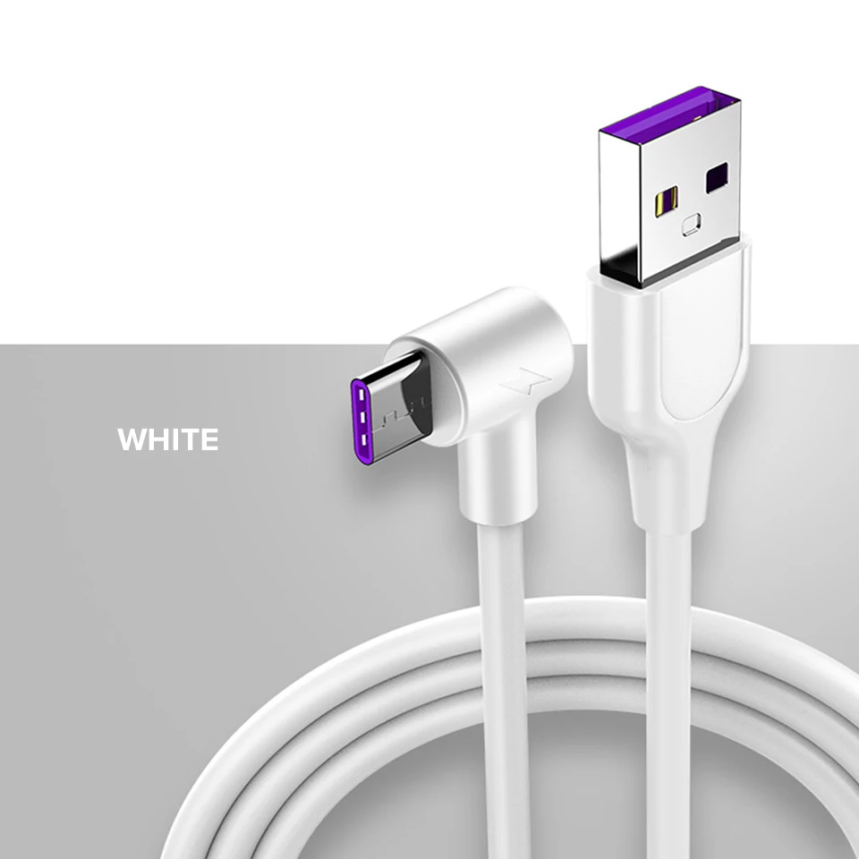 5A usb type C кабель для huawei P30 mate 30 Pro Supercharge Quick Charge 3,0 Быстрая зарядка для Xiaomi 9 samsung USBC провод зарядного устройства - Цвет: Белый