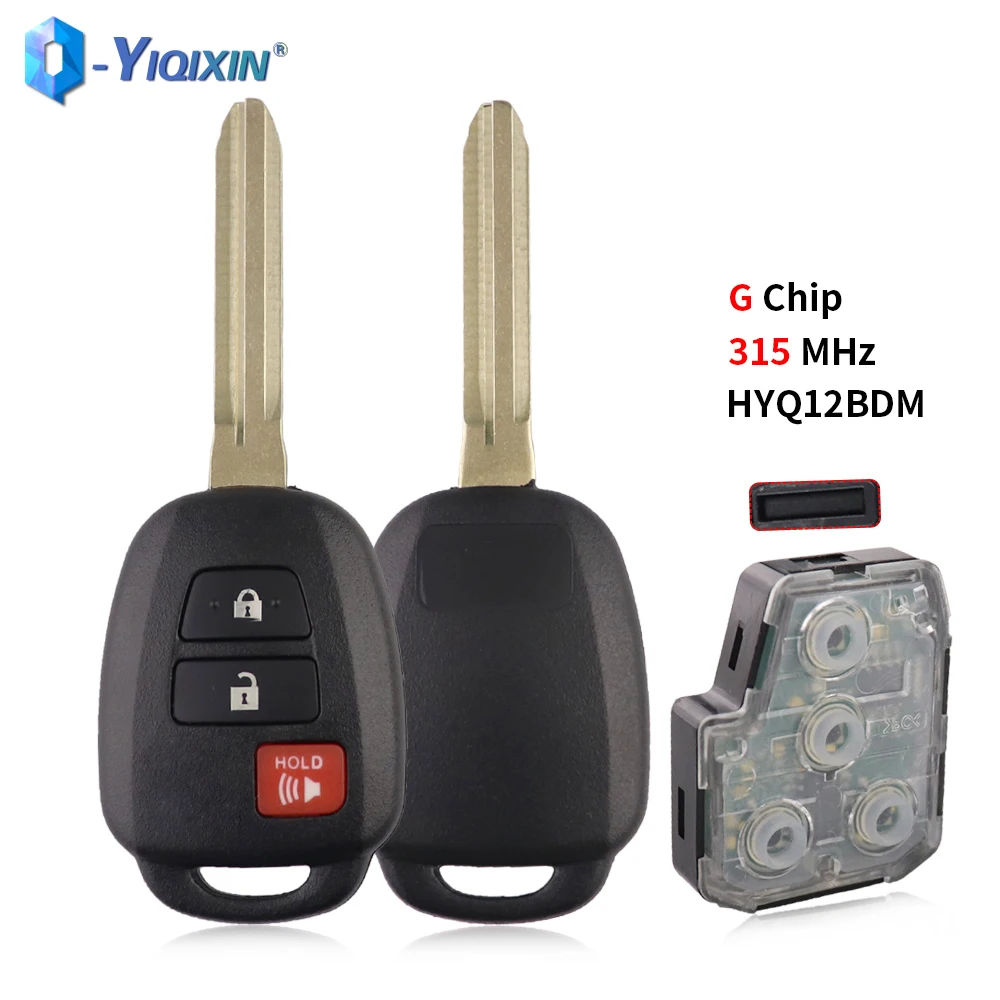 YIQIXIN 3 Button 315Mhz Remote Car Key For Toyota Camry G Chip Corolla 2012 2013 2014 2015 2016 2017 HYQ12BDM BDM Smart Fob Card