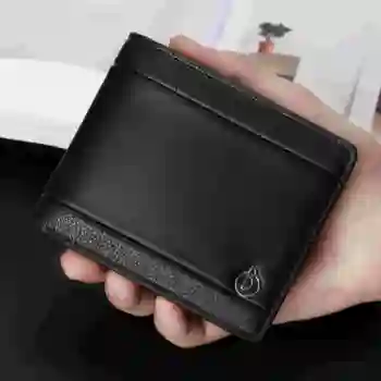 

Luxury Men's Black Wallet Solid Slim Wallets Men Pu Leather Bifold Short Credit Card Holders Coin Purses Business Purse Male