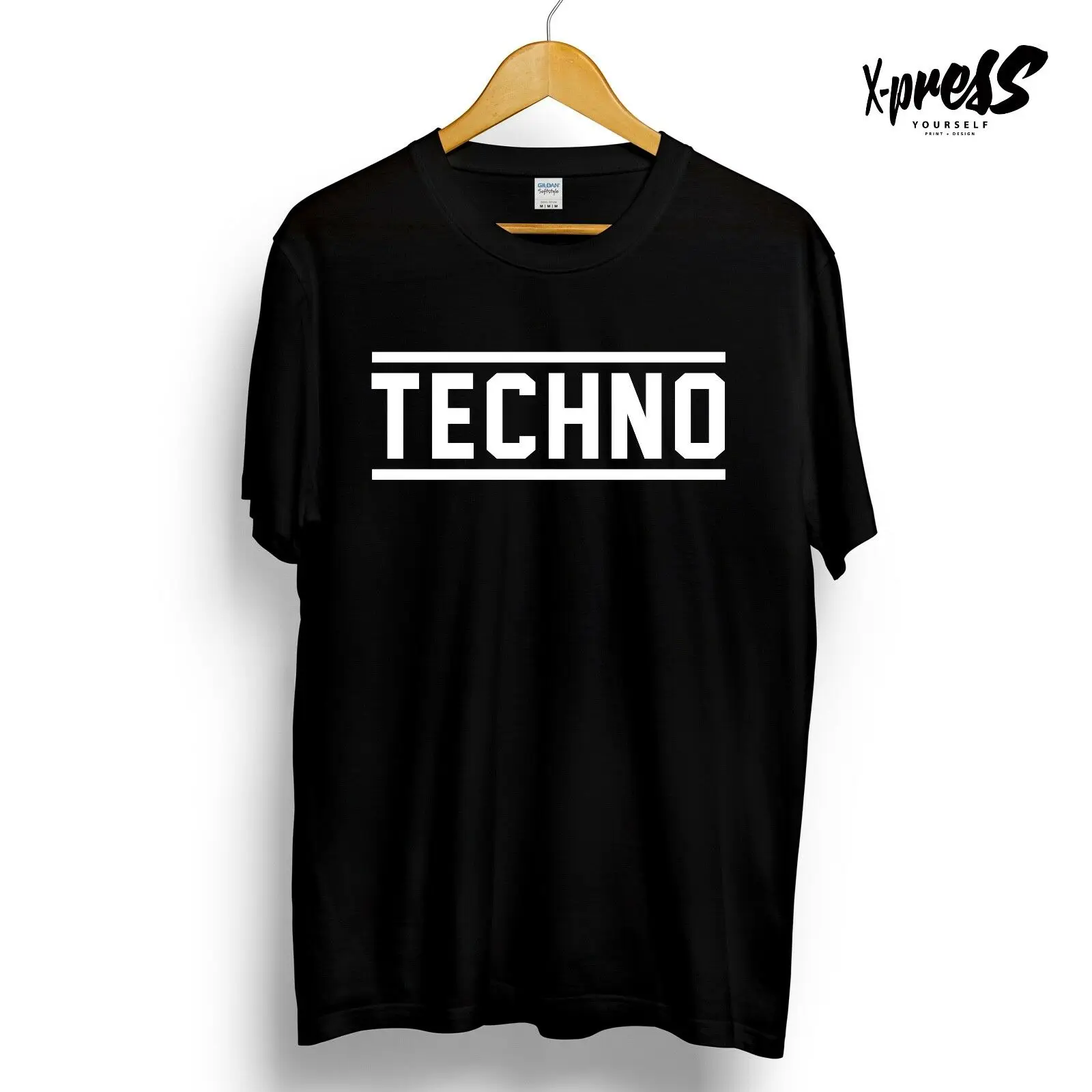 TECHNO GRAPHIC Printed T-Shirt Mens Womens Unisex Tee Music Black Capriati Beyer |