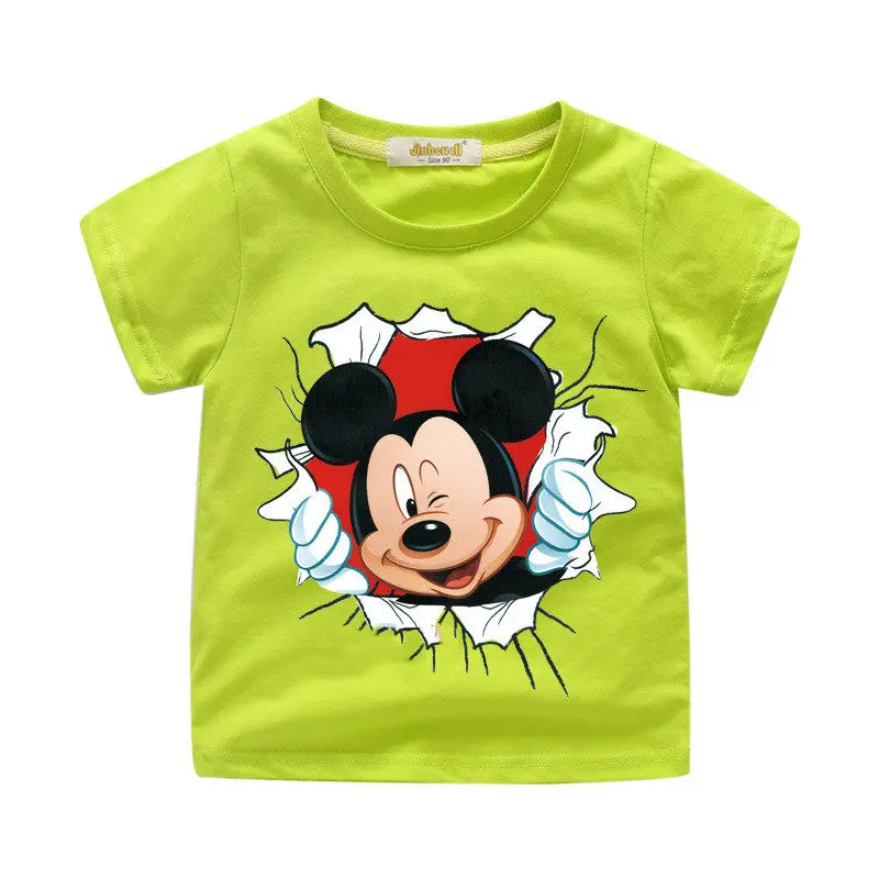 Детская одежда футболка с Микки Маусом для мальчиков и девочек, забавная футболка с 3D принтом, топы, детская одежда, футболка костюм для девочек футболка с Микки Одежда для маленьких мальчиков