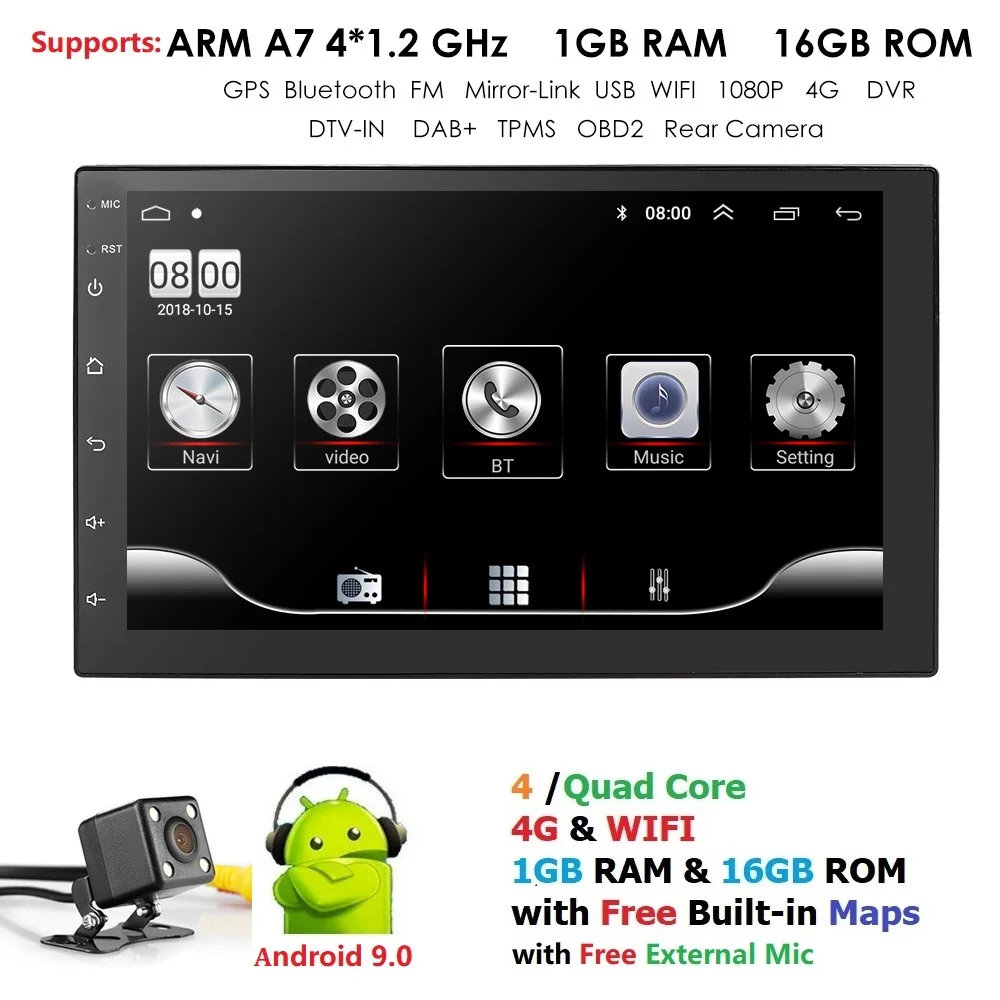

Car NO DVD Player 2din Android 9.0 for universal Toyota Corolla Auris gps navigation Car Multimedia player automotivo FM AM