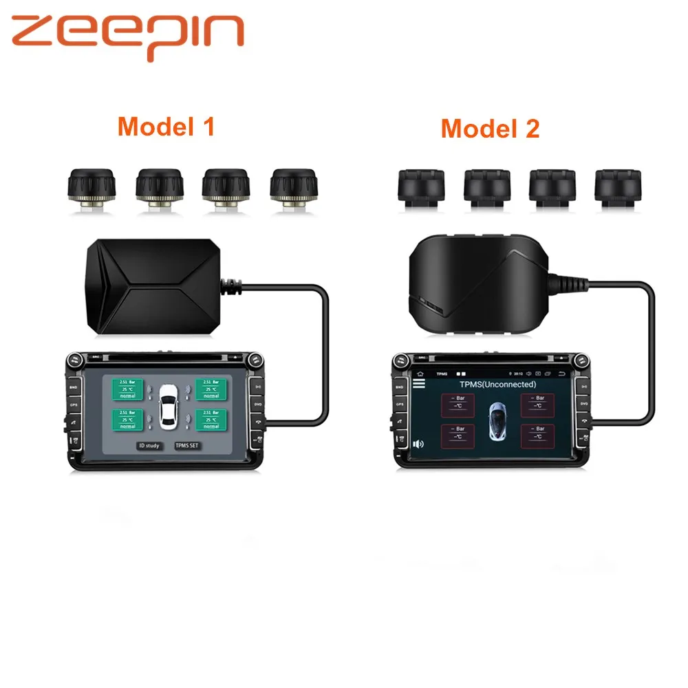ZEEPIN USB Android система контроля давления в шинах 433,92 МГц 116Psi TPMS прибор для определения времени с 4 внешними датчиками для dvd система