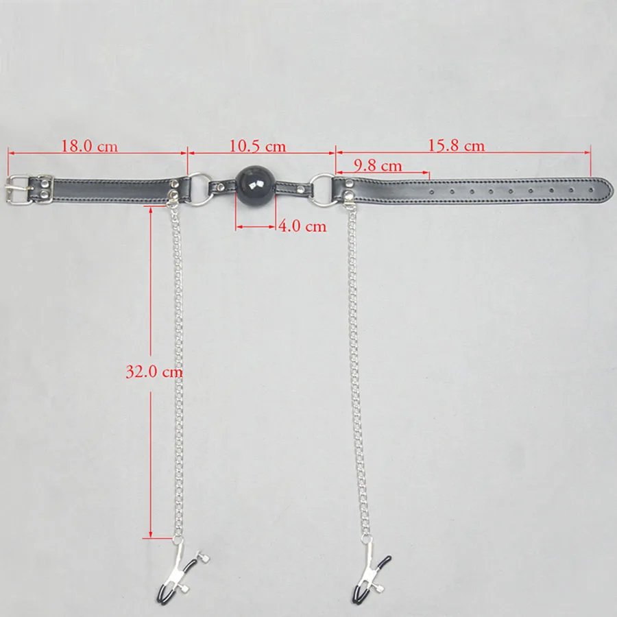 Силиконовые открытый рот кляп зажимы для сосков цепи с силиконовыми мячиками