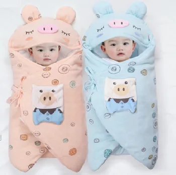 

Newborn Baby Winter Warm Sleeping Bag Strollers Bed Anti-startle Swaddling Swaddle Blanket Purified Cotton Sleeping Bag prams