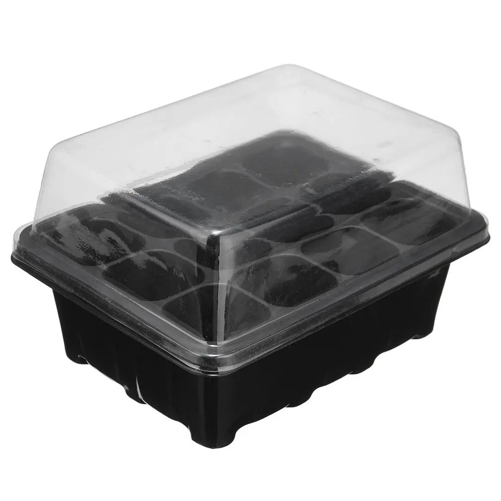 

12 Cell Plug Propagation Box Kit Dome + Tray + Inserts with Holes Propagation Tray Plant Seed Cloning Insert Clone Grow Box